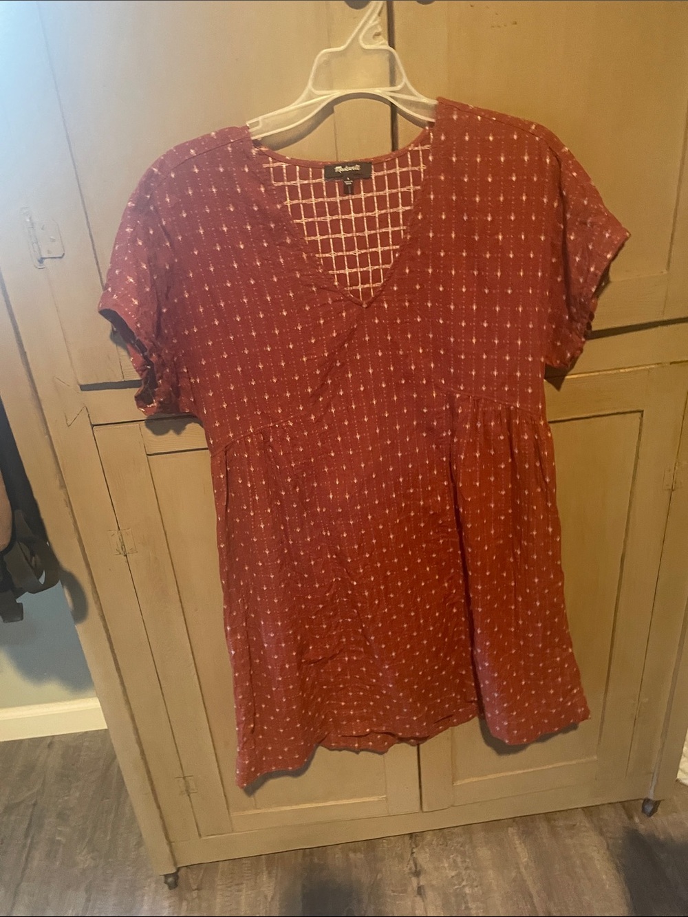 Madewell Rust Red Printed Midi Dress